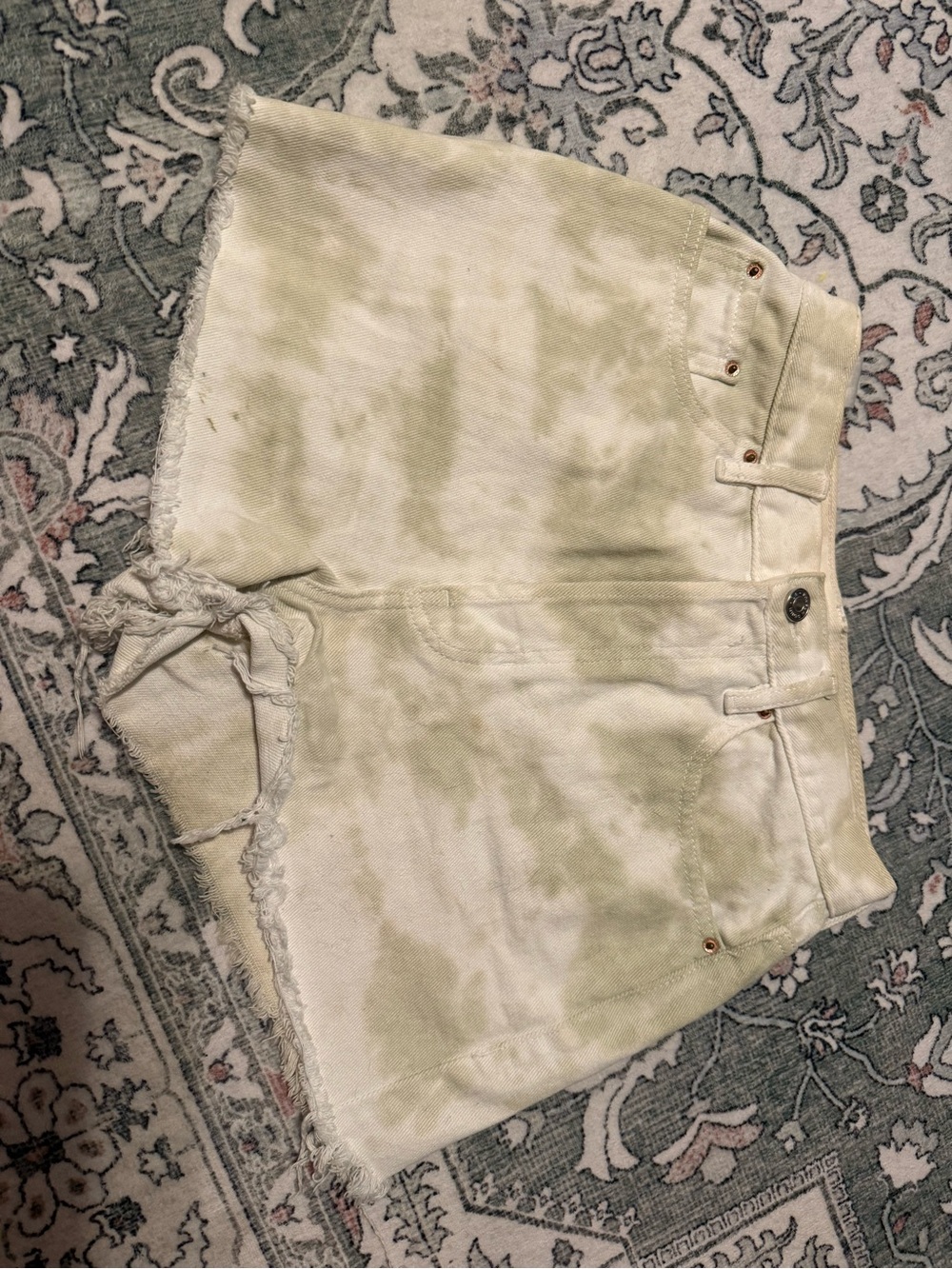 PacSun Women's Light Green Tie-Dye Jean Shorts
